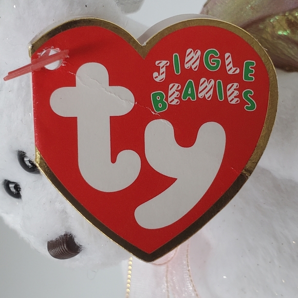 Vintage 2002 TY Halo II the Angel Bear Jingle Beanie Holiday Christmas Ornament - Picture 6 of 11